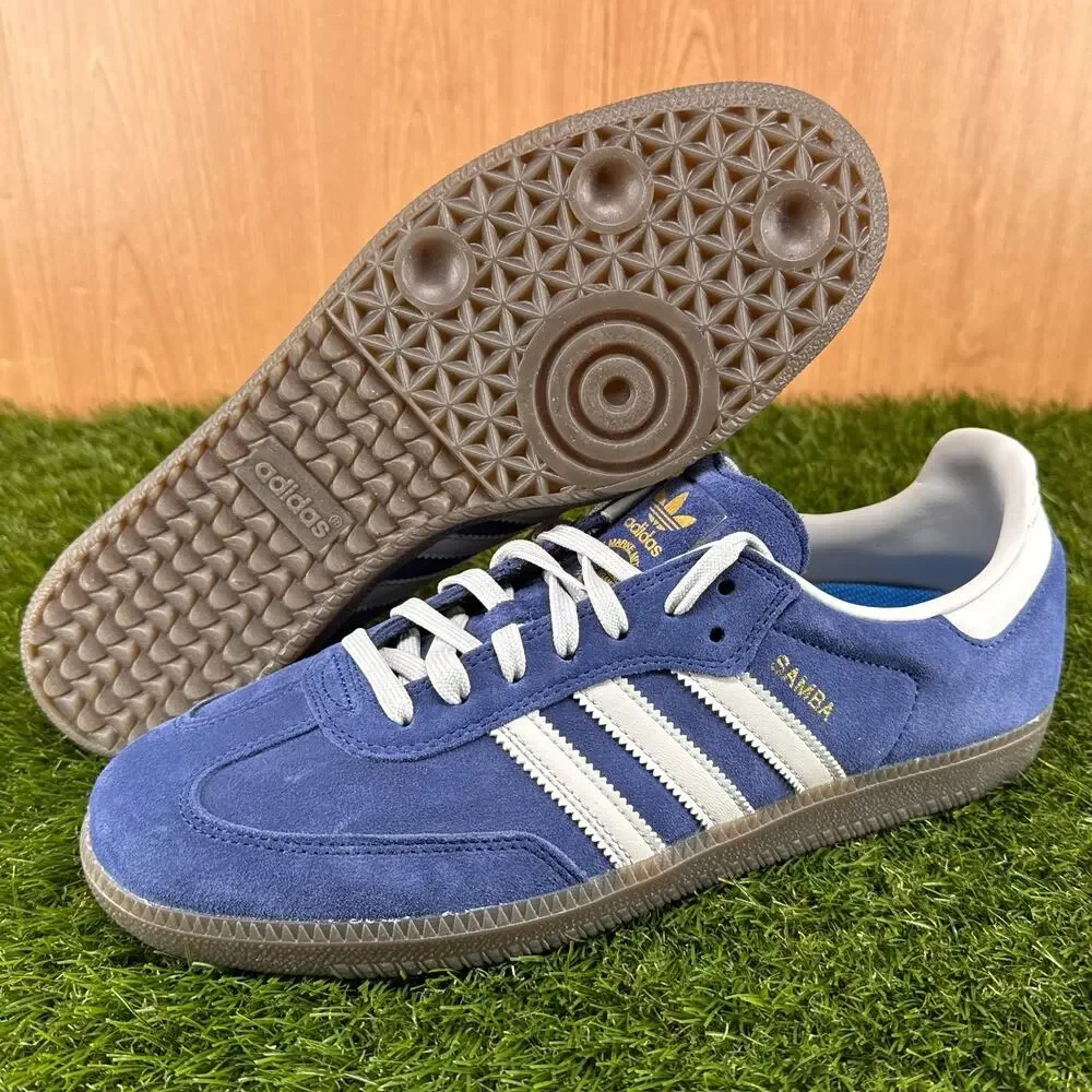 adidas Samba ADV Dark Blue Grey Gum Skate Shoes JP8523 Men's Size 10.5